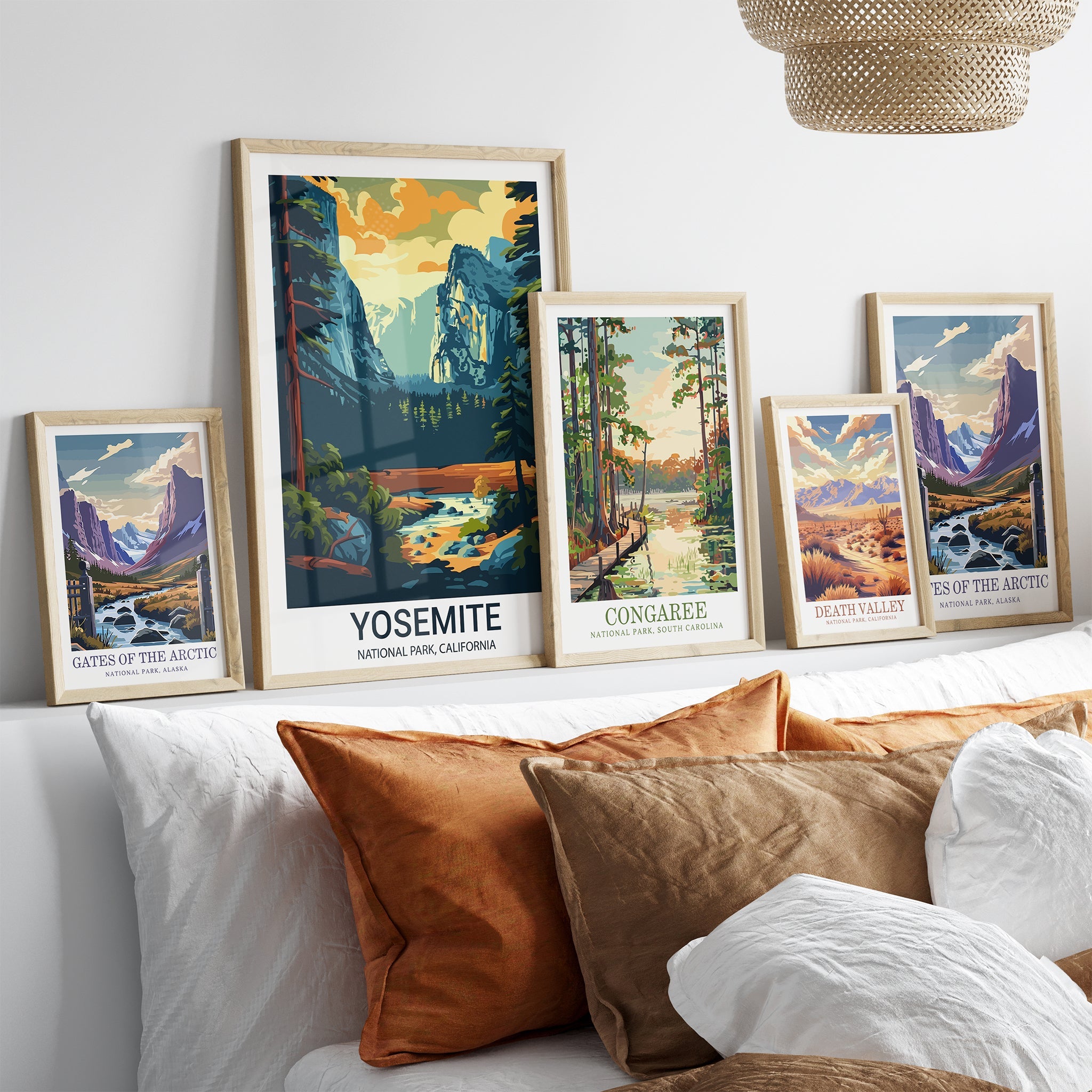 Vintage Nationalpark Poster – Set Mit 6 Kunstdrucken | 20,3 X 25,4 Cm | Matte Premium Qualität