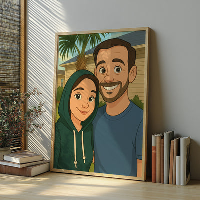 Individuelles Cartoon-Portrait-Poster – Wählen Sie Ihren Stil (Simpsons, Rick & Morty, Family Guy, Pixar)