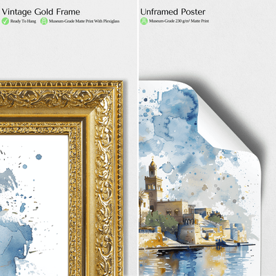 Aswan, Egypt - Watercolor Oasis - Travel Destinations Poster