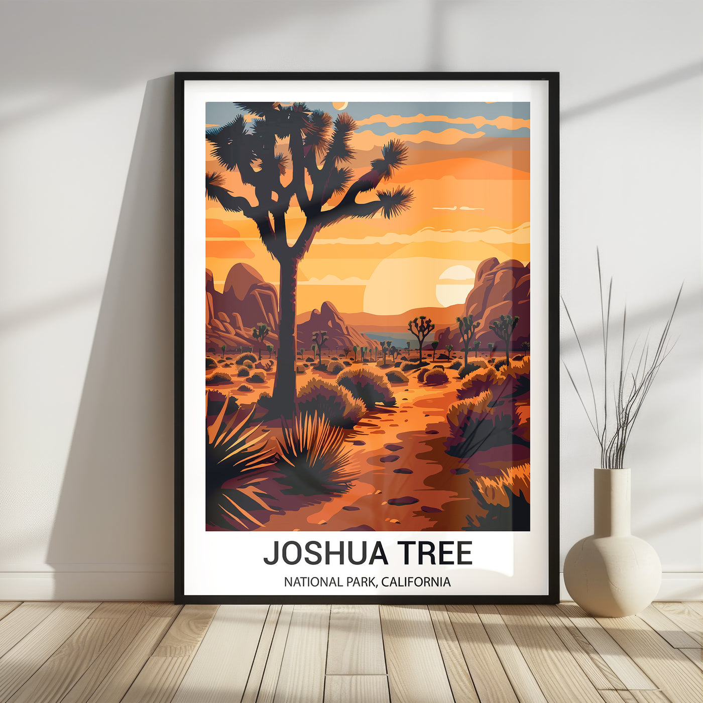 Joshua Tree National Park Poster – Desert Sunset Retro Wall Art - Wanderlust Posters