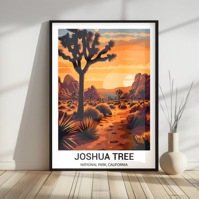 Joshua Tree National Park Poster – Desert Sunset Retro Wall Art - Wanderlust Posters