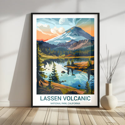 Lassen Volcanic National Park Poster – California Volcano Retro Wall Art - Wanderlust Posters