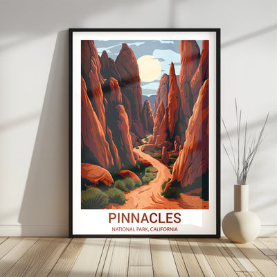 Pinnacles National Park Poster – Vintage California Rock Formations Wall Art - Wanderlust Posters