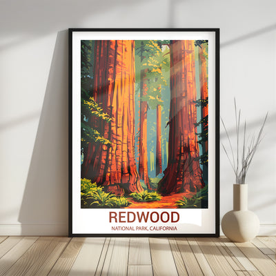 Redwood National Park Poster – Vintage Forest Wall Art - Wanderlust Posters