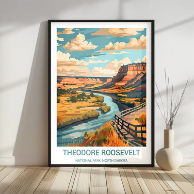 Theodore Roosevelt National Park Poster – Vintage Badlands Print - Wanderlust Posters