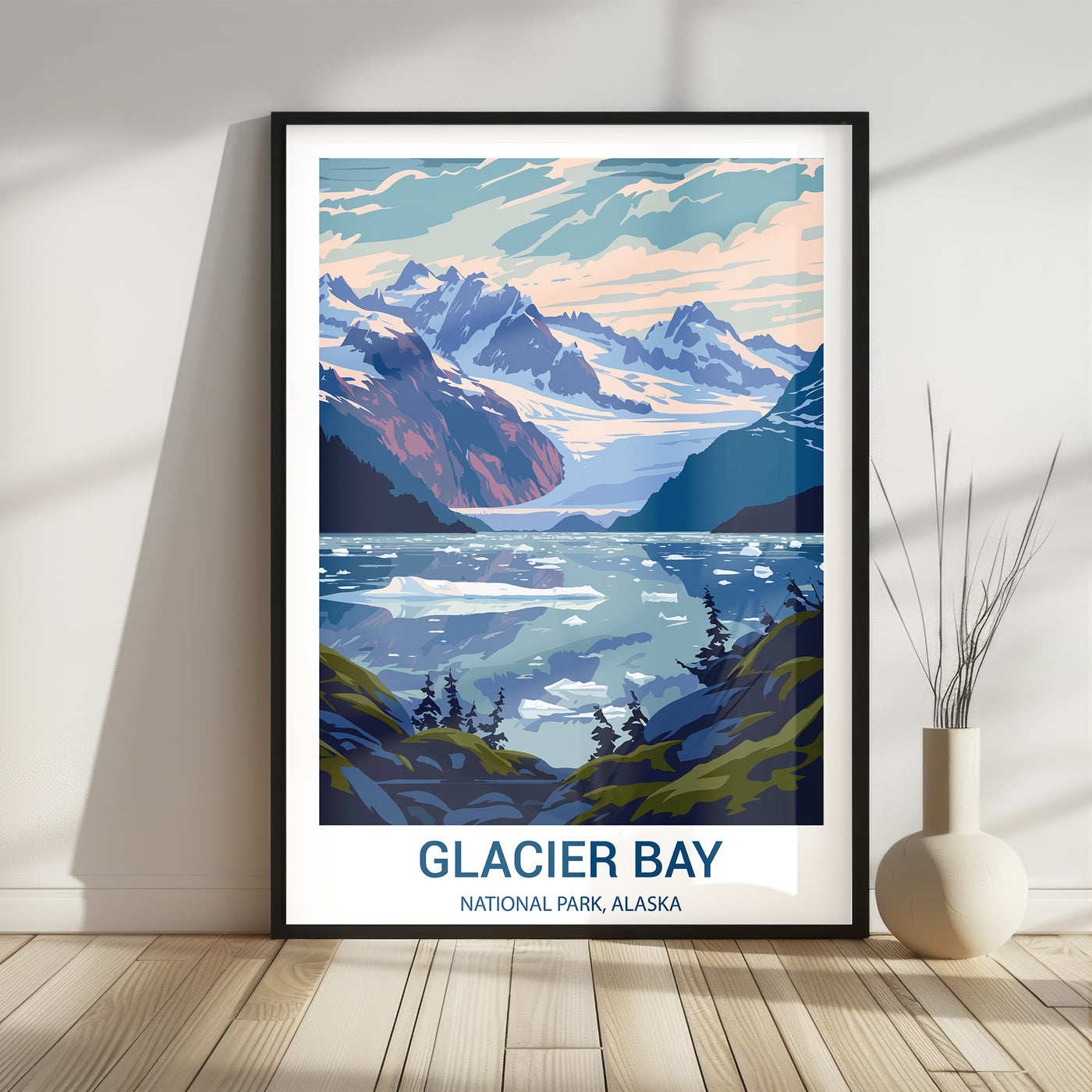 Glacier Bay National Park Poster – Vintage Alaska Wall Art Print - Wanderlust Posters