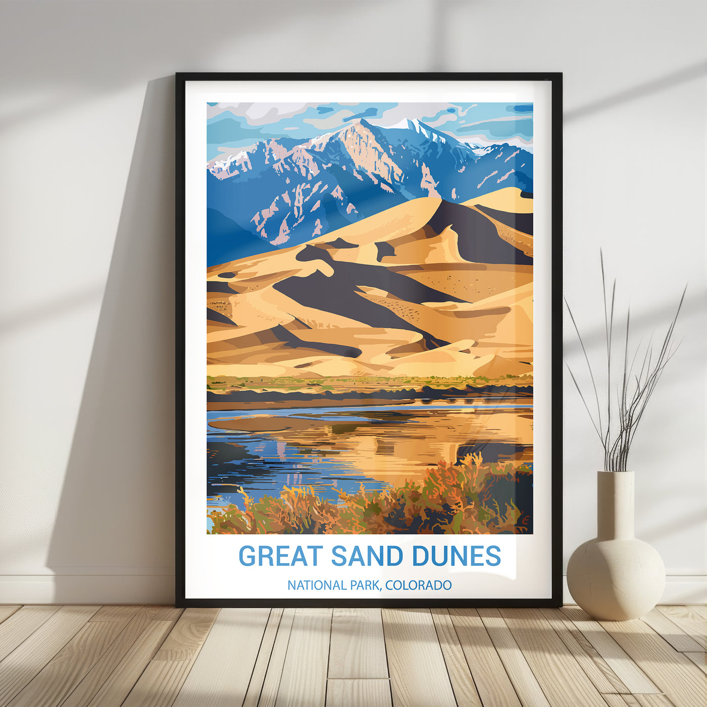 Great Sand Dunes National Park Poster – Vintage Colorado Landscape Print - Wanderlust Posters
