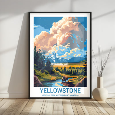 Yellowstone National Park Poster – Vintage National Park Art Print - Wanderlust Posters