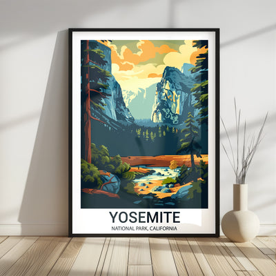 Yosemite National Park Poster – Retro National Park Art Print - Wanderlust Posters