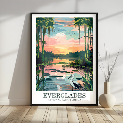 Everglades National Park Poster – Sunset Swamp Scene Art Print - Wanderlust Posters
