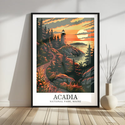 Acadia National Park Poster – Maine Travel Wall Art - Wanderlust Posters