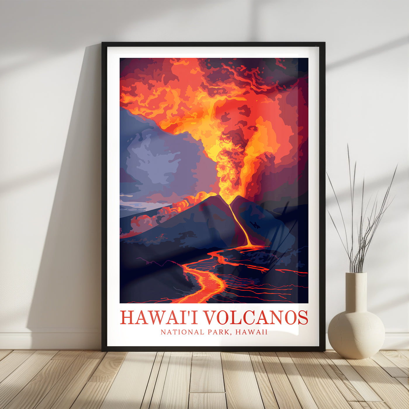 Hawai’i Volcanoes National Park Poster – Eruption Wall Art Print - Wanderlust Posters