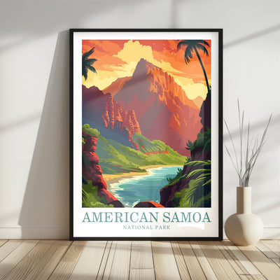 American Samoa National Park Poster - Retro Island Wall Art Print - Wanderlust Posters