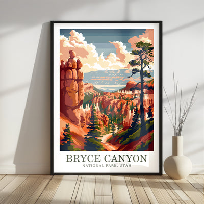 Bryce Canyon National Park Poster - Vintage Hoodoo Art Print - Wanderlust Posters