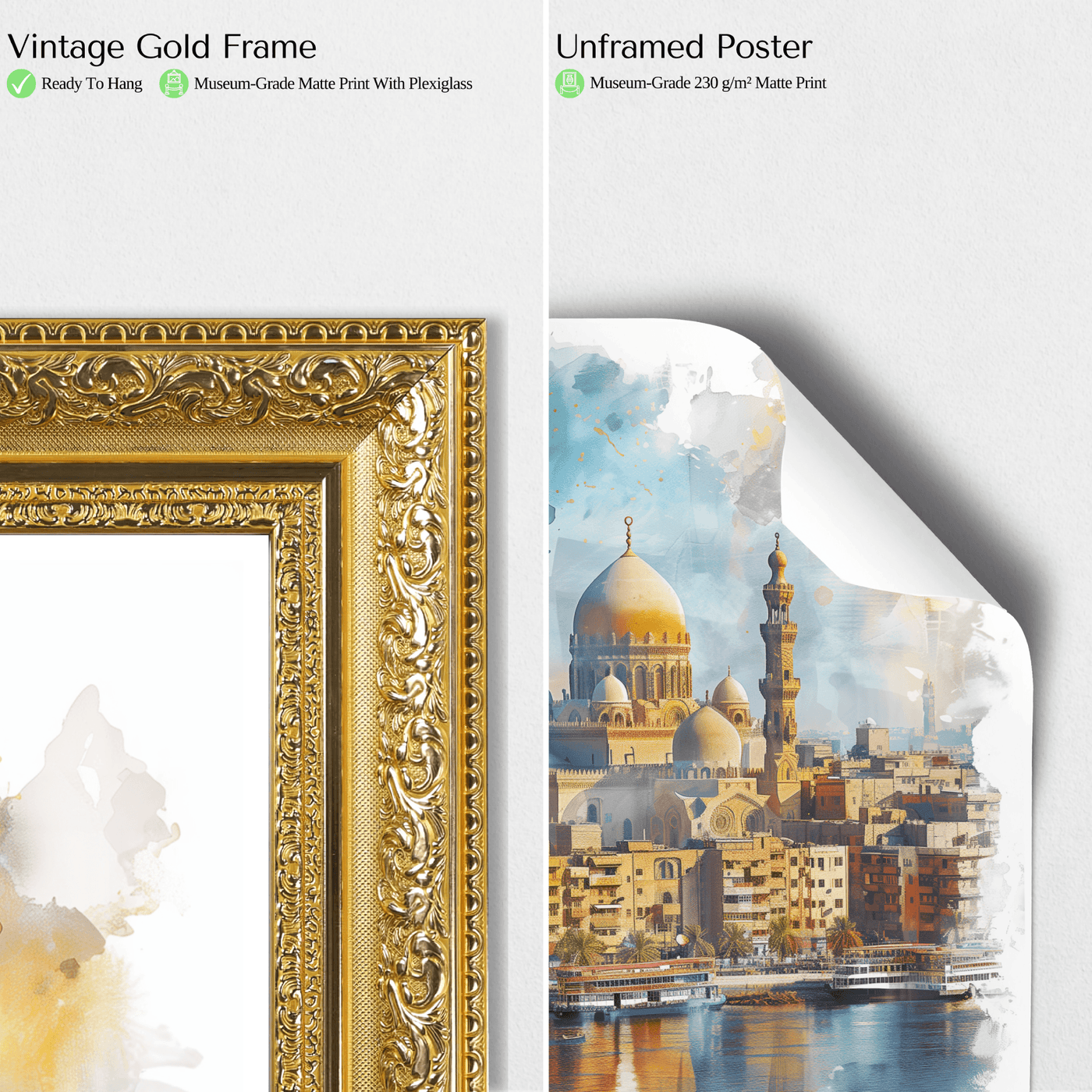 Cairo, Egypt - Watercolor Skyline - Travel Destinations Poster
