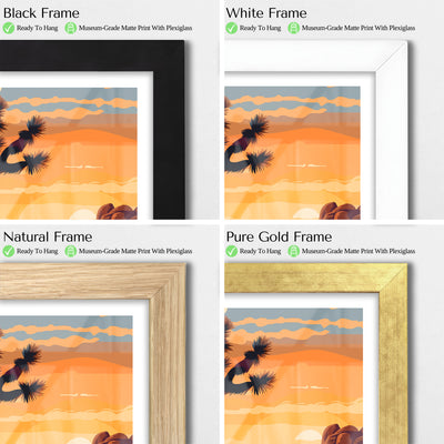 Joshua Tree National Park Poster – Desert Sunset Retro Wall Art - Wanderlust Posters