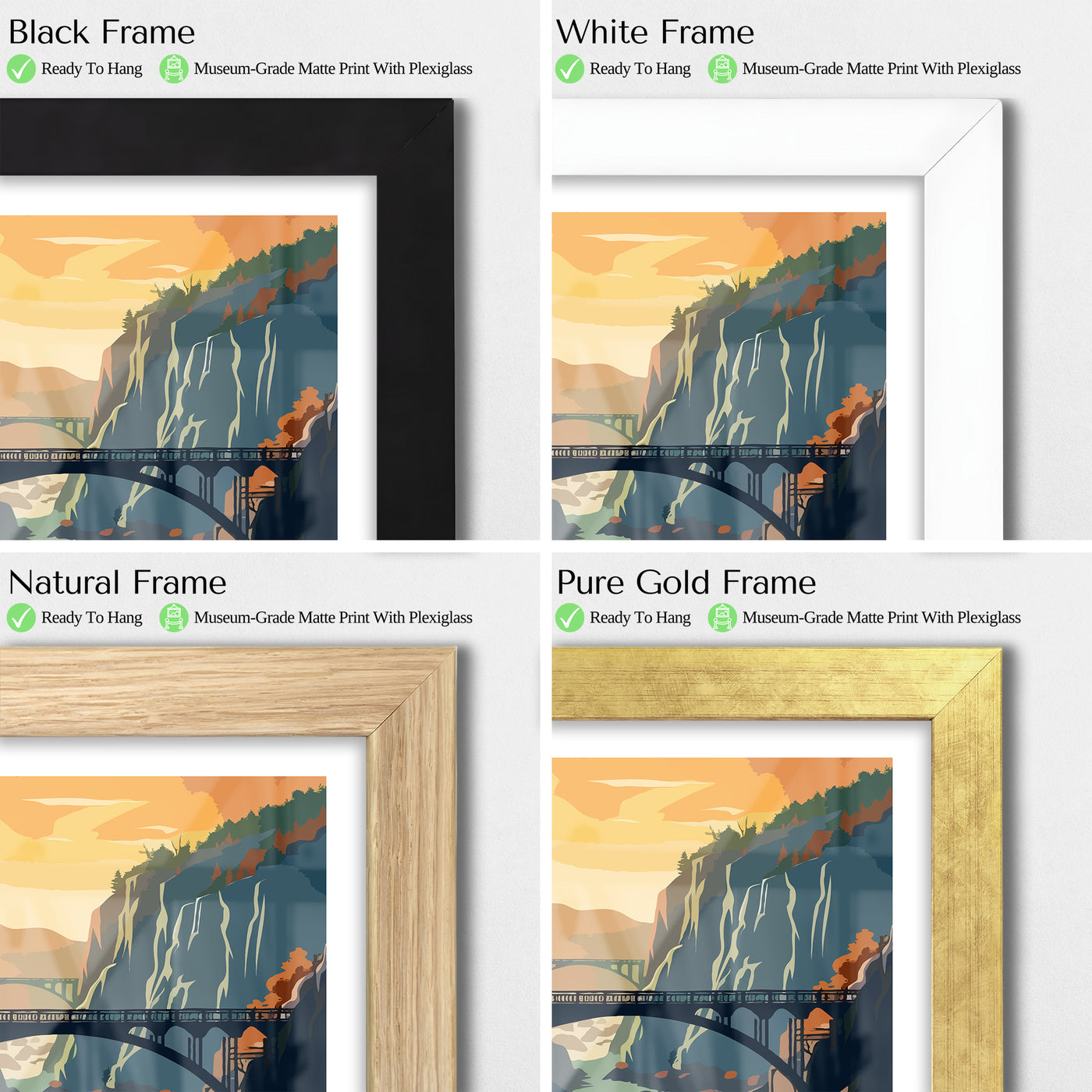 New River Gorge National Park Poster – Retro Appalachian Bridge Wall Art - Wanderlust Posters