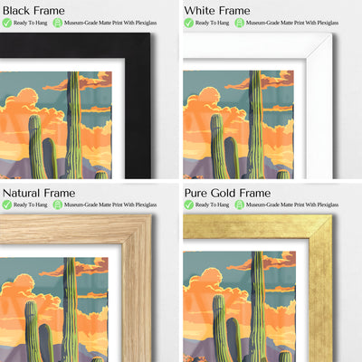 Saguaro National Park Poster – Arizona Desert Cactus Wall Art - Wanderlust Posters