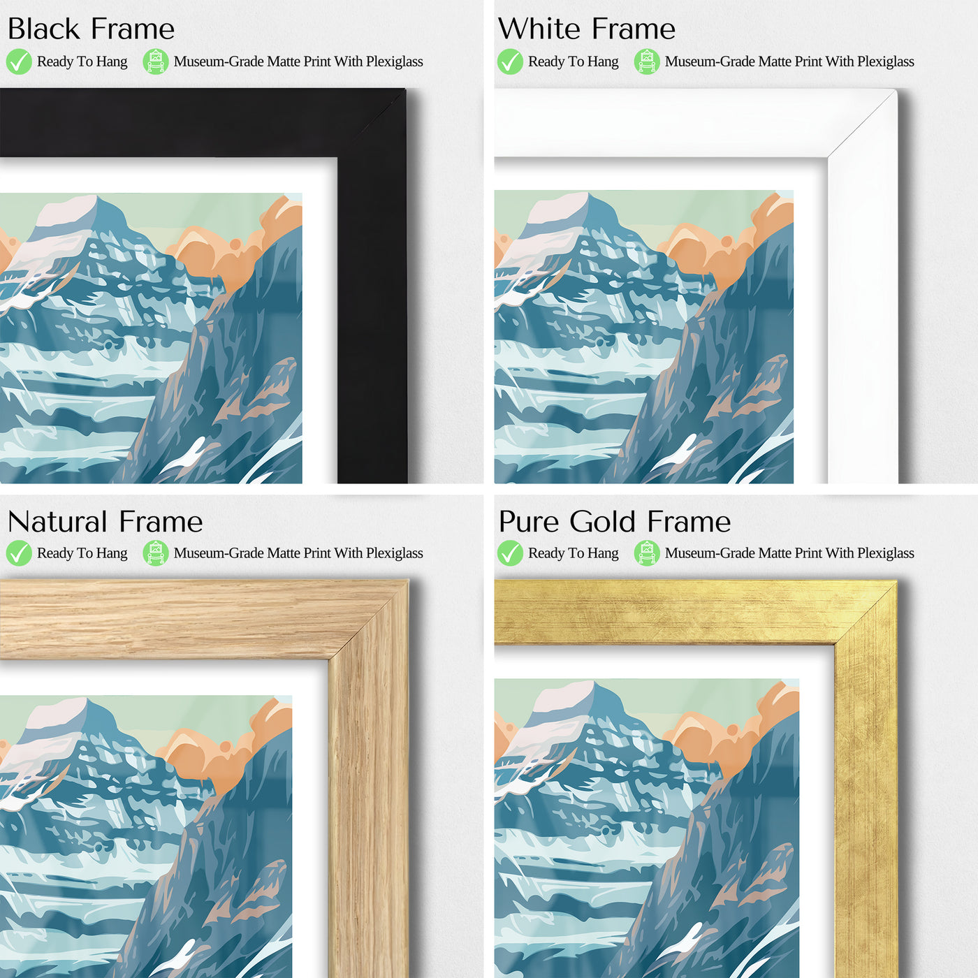 Glacier National Park Poster – Retro Montana Landscape Print - Wanderlust Posters