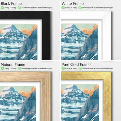 Glacier National Park Poster – Retro Montana Landscape Print - Wanderlust Posters