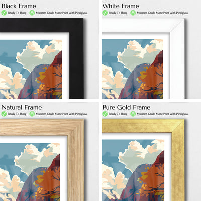 Zion National Park Poster – Retro Utah Landscape Print for National Park Lovers - Wanderlust Posters