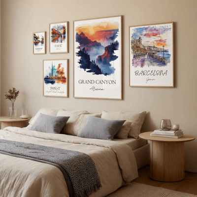 Grand Canyon, Arizona - Watercolor Landscape Travel Poster - Travel Destinations Poster