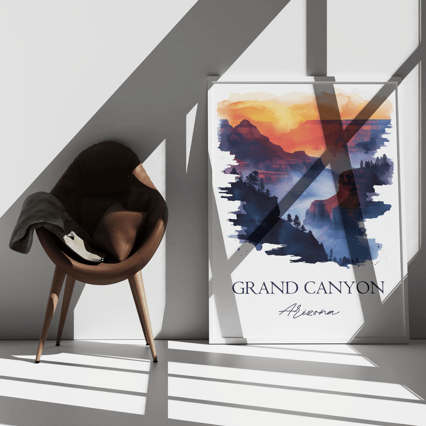 Grand Canyon, Arizona - Watercolor Landscape Travel Poster - Travel Destinations Poster