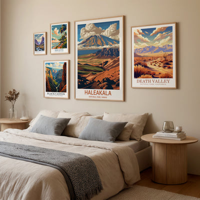 Haleakalā National Park Poster – Retro Hawaii Volcano Landscape Print - Wanderlust Posters