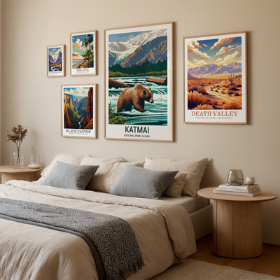 Katmai National Park Poster – Bear Watching Vintage Alaska Wall Art - Wanderlust Posters