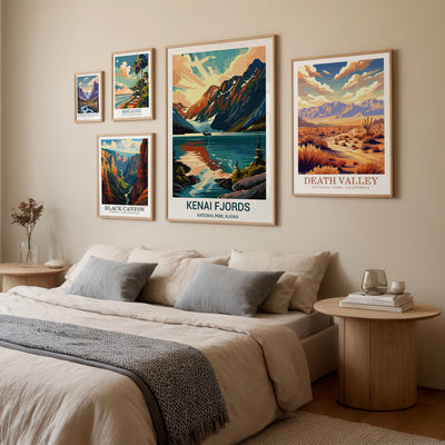 Kenai Fjords National Park Poster – Retro Glacier Coastline Wall Art - Wanderlust Posters
