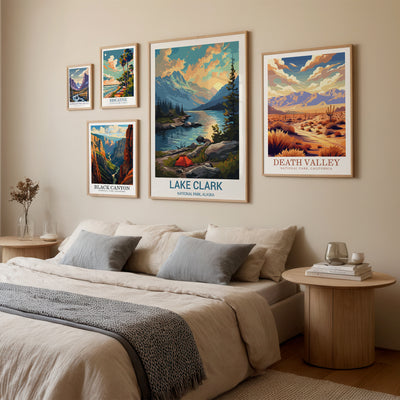 Lake Clark National Park Poster – Vintage Alaska Camping Wall Art - Wanderlust Posters