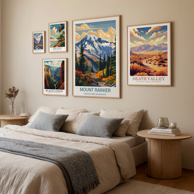 Mount Rainier National Park Poster – Vintage Cascade Mountain Wall Art - Wanderlust Posters