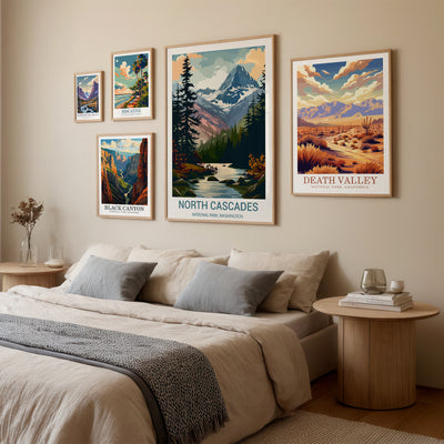 North Cascades National Park Poster – Vintage Alpine Wilderness Wall Art - Wanderlust Posters