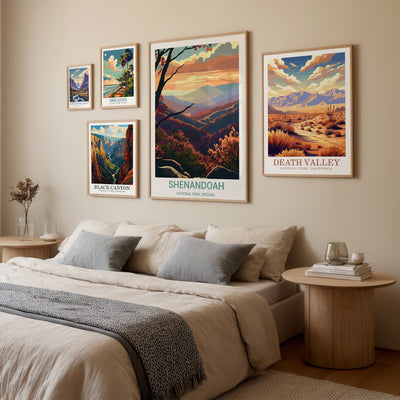 Shenandoah National Park Poster – Retro Mountain Sunset Print - Wanderlust Posters