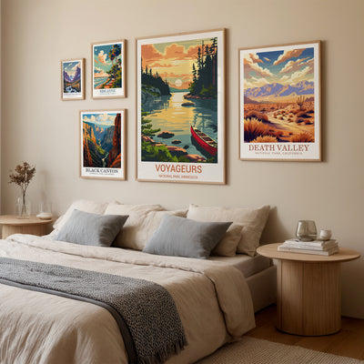 Voyageurs National Park Poster – Canoe Sunset Retro Wall Art - Wanderlust Posters