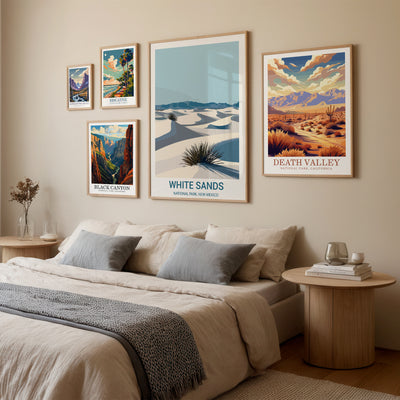 White Sands National Park Poster – Minimalist Desert Dunes Art - Wanderlust Posters
