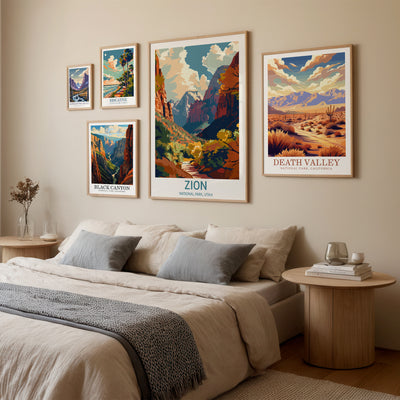 Zion National Park Poster – Retro Utah Landscape Print for National Park Lovers - Wanderlust Posters