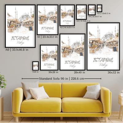 Istanbul, Turkey - Watercolor Market Scene - Travel Destinations Poster