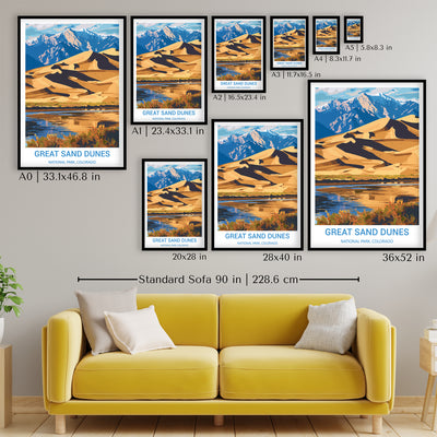 Great Sand Dunes National Park Poster – Vintage Colorado Landscape Print - Wanderlust Posters
