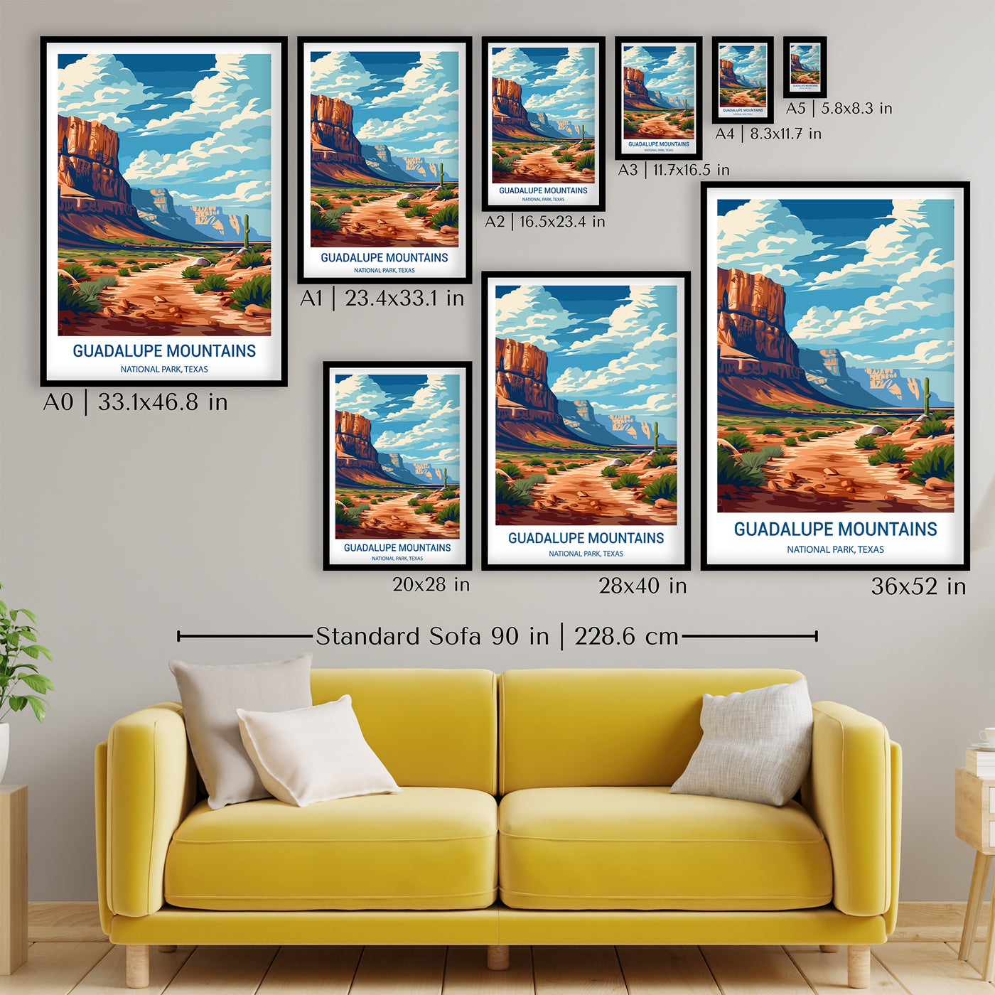 Guadalupe Mountains National Park Poster – Vintage-Style Texas Wall Art Print - Wanderlust Posters