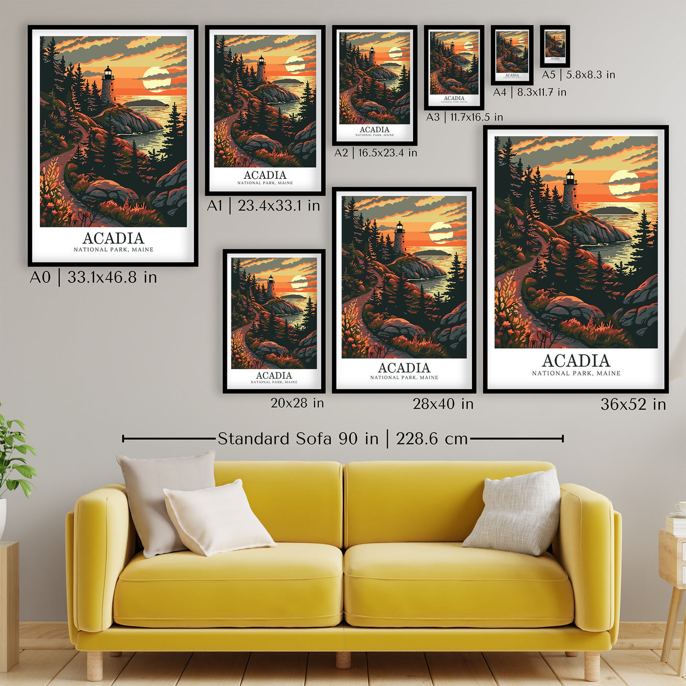 Acadia National Park Poster – Maine Travel Wall Art - Wanderlust Posters