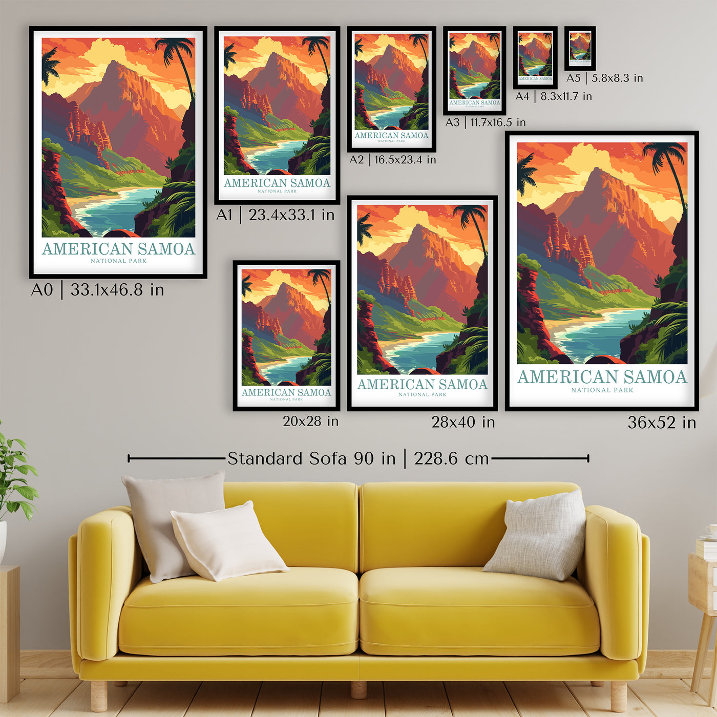 American Samoa National Park Poster - Retro Island Wall Art Print - Wanderlust Posters
