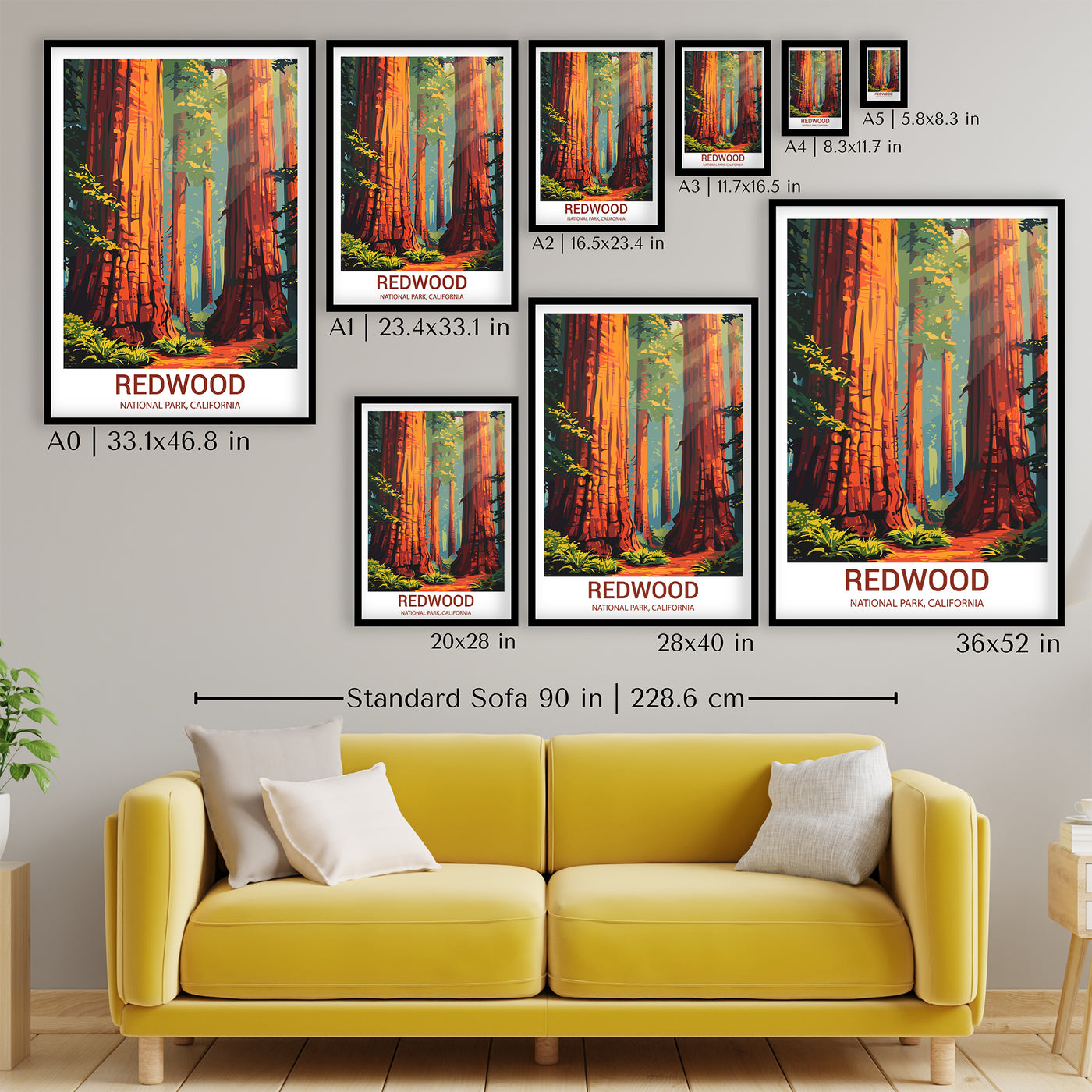 Redwood National Park Poster – Vintage Forest Wall Art - Wanderlust Posters