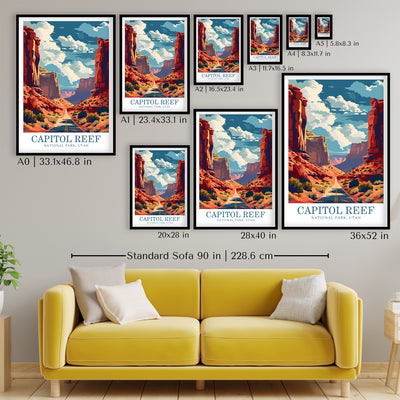 Capitol Reef National Park Poster - Vintage Roadscape Art - Wanderlust Posters