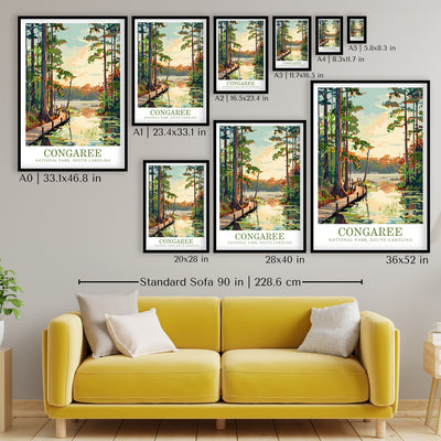 Congaree National Park Poster – Scenic Vintage Nature Print - Wanderlust Posters