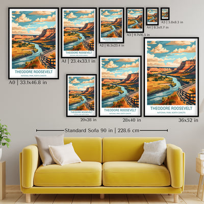 Theodore Roosevelt National Park Poster – Vintage Badlands Print - Wanderlust Posters