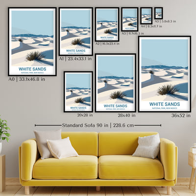 White Sands National Park Poster – Minimalist Desert Dunes Art - Wanderlust Posters
