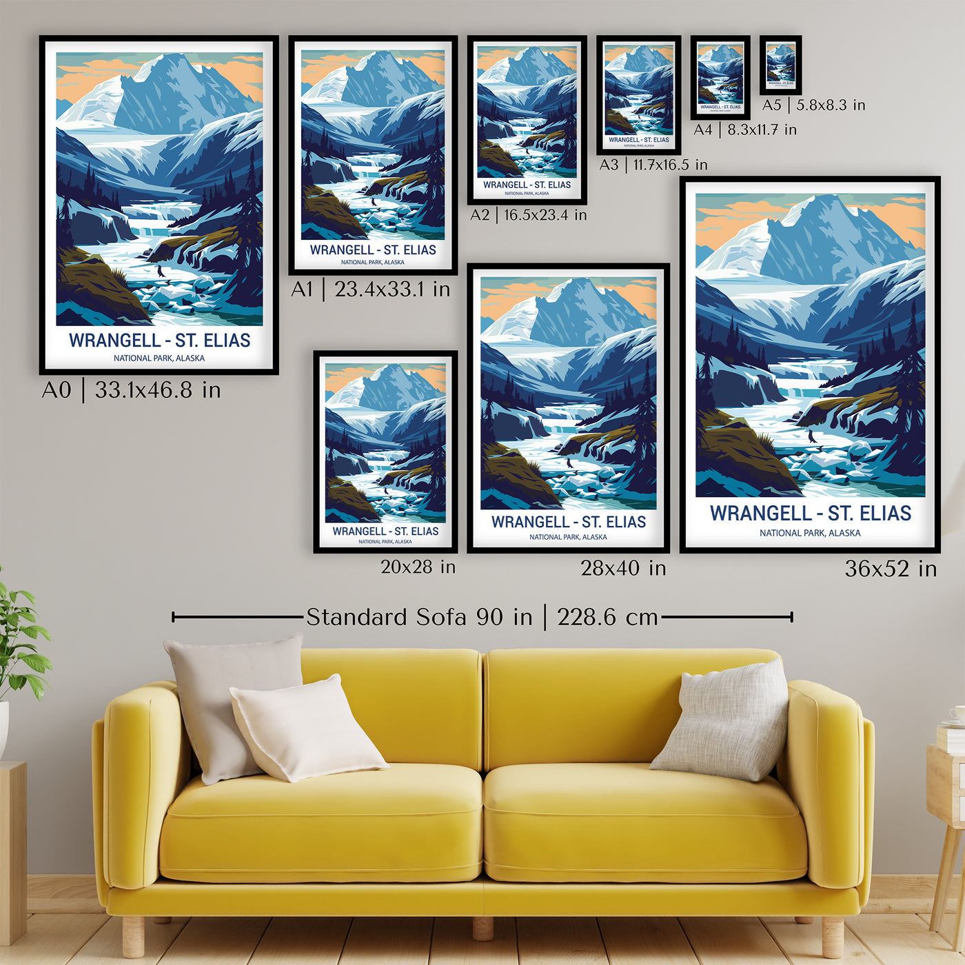 Wrangell–St. Elias National Park Poster – Alaska Glacier Print - Wanderlust Posters