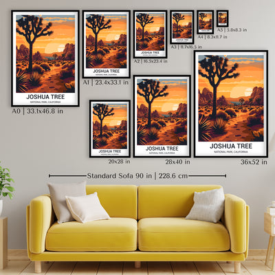Joshua Tree National Park Poster – Desert Sunset Retro Wall Art - Wanderlust Posters