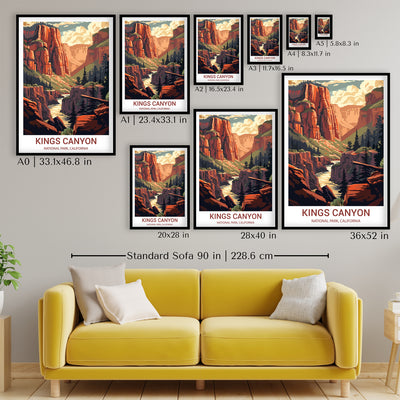 Kings Canyon National Park Poster – California Canyon Landscape Wall Print - Wanderlust Posters